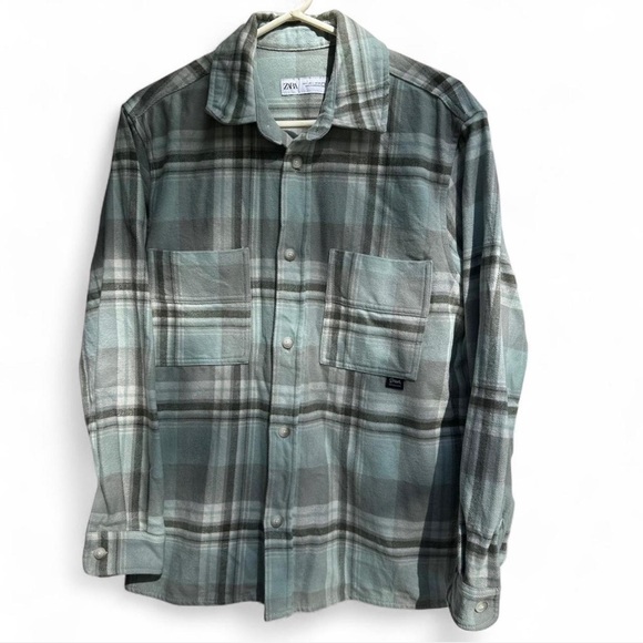 Zara Other - ZARA Plaid Flannel Shirt Jacket Men Large Fall Layers